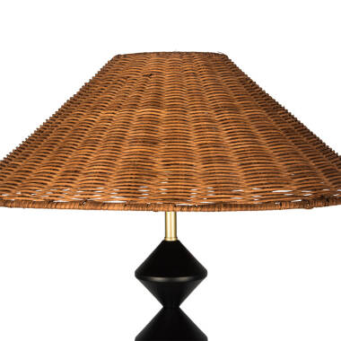 Image of Khudi & Khora Lunaria Rattan Floor Lamp