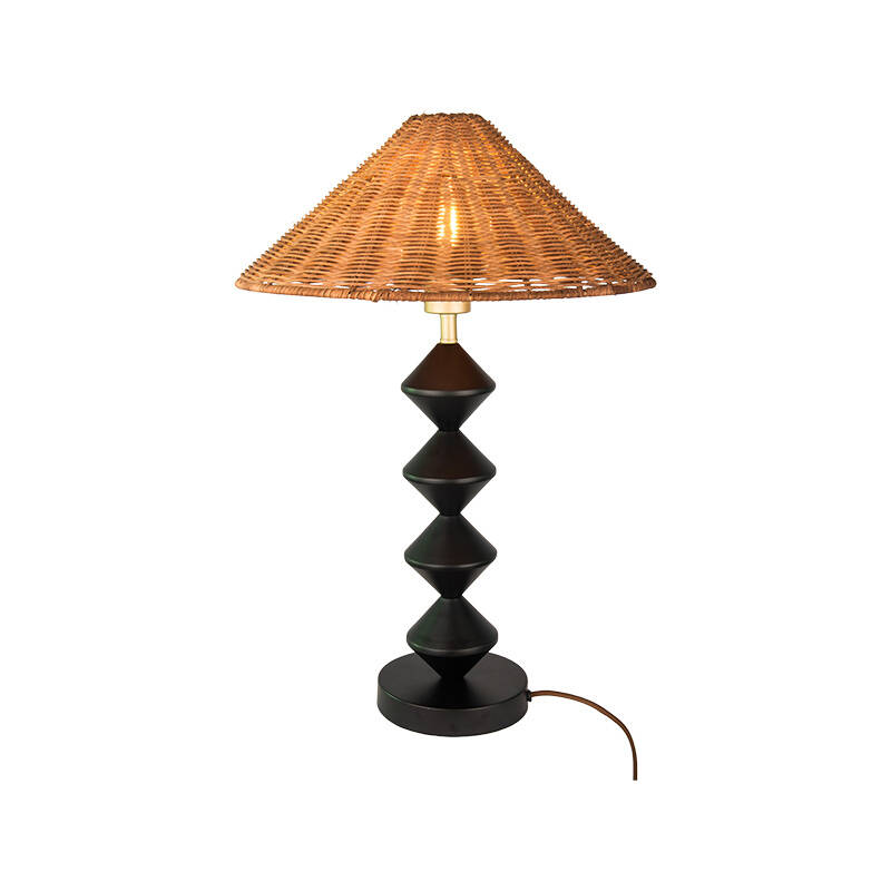 Image of Khudi & Khora Lunaria Rattan Table Lamp