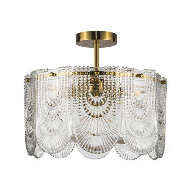 Image of Wisteria Portia Glass Semi-Flush Ceiling Light
