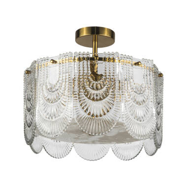 Image of Wisteria Portia Glass Semi-Flush Ceiling Light