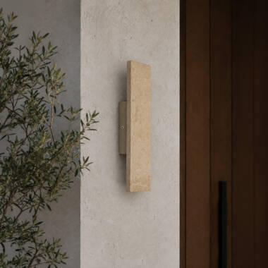 Image of Westport Allegra Outdoor Travertine Stone Flush Wall Light