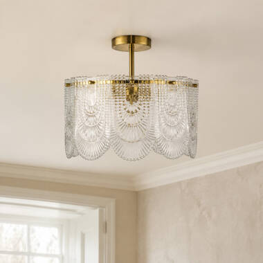 Image of Wisteria Portia Glass Semi-Flush Ceiling Light