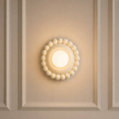 Image of Wisteria Madeleine Ceramic Flush Wall Light