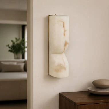 Westport Arabella Alabaster Flush Wall Light