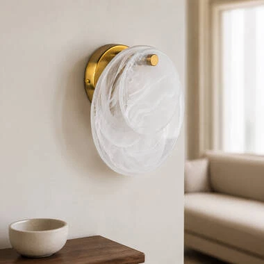 Image of Wisteria Persephone Glass Flush Wall Light
