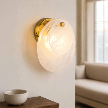 Image of Wisteria Persephone Glass Flush Wall Light