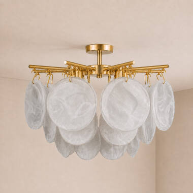 Image of Wisteria Persephone Glass Semi-Flush Ceiling Light