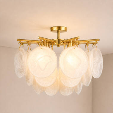 Image of Wisteria Persephone Glass Semi-Flush Ceiling Light