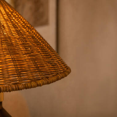 Image of Khudi & Khora Lunaria Rattan Table Lamp