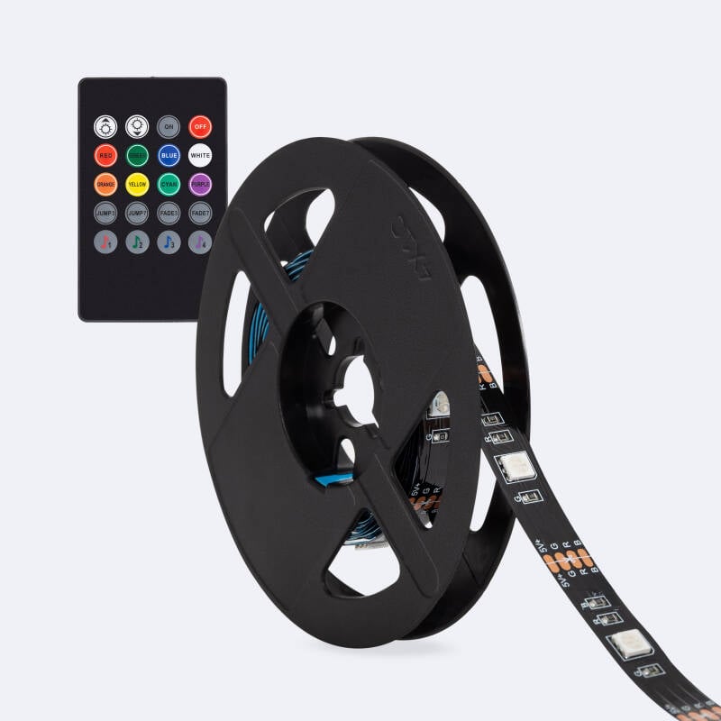 Image of Kit 5V DC RGB LED Strip with USB connector for Television