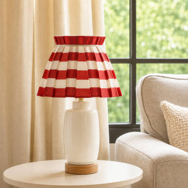 Image of Wisteria Lille Ceramic Box Pleat Table Lamp