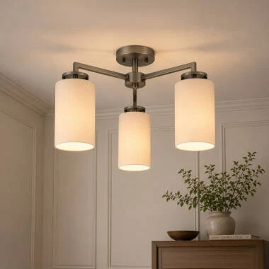 Image of Wisteria Brook 3 Arm Semi-Flush Ceiling Light