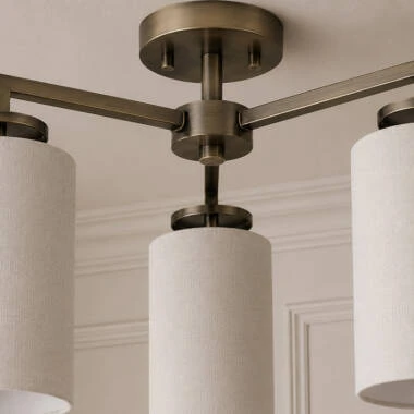Image of Wisteria Brook 3 Arm Semi-Flush Ceiling Light