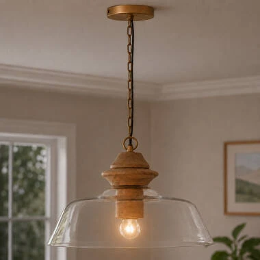 Image of Khudi & Khora Brook Glass Ceiling Pendant Light