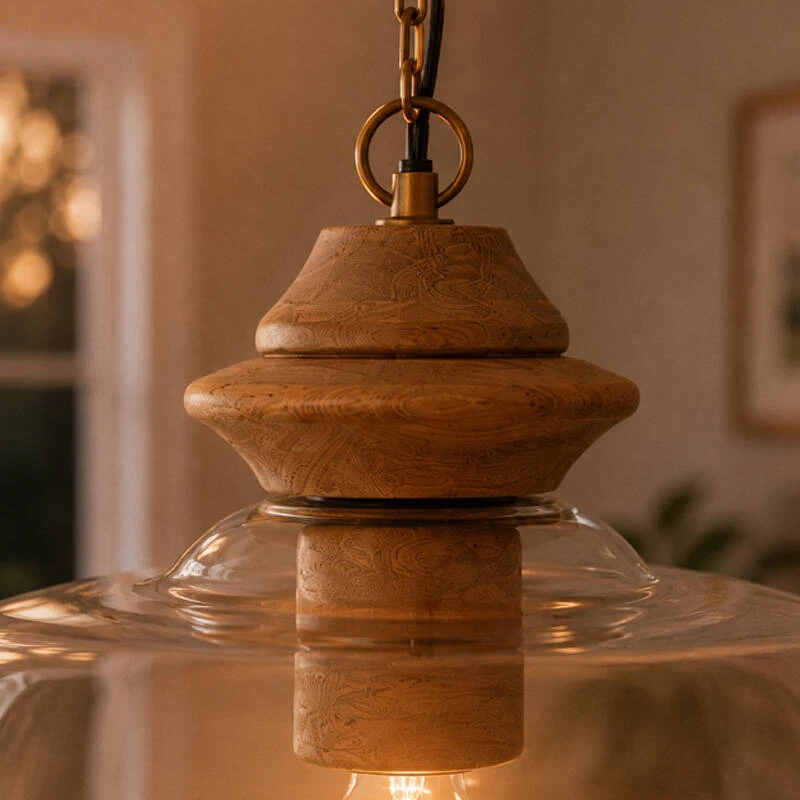 Image of Khudi & Khora Brook Glass Ceiling Pendant Light