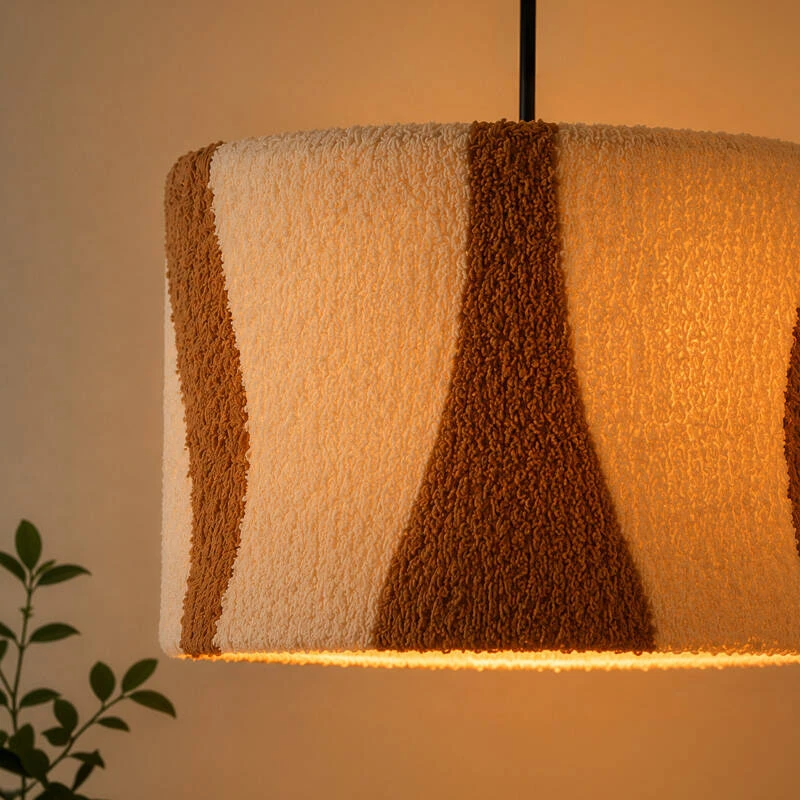 Image of Khudi & Khora Hemp Tufted Ceiling Pendant Shade