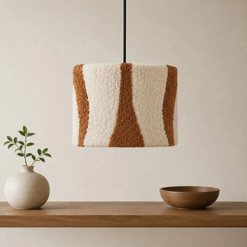 Image of Khudi & Khora Hemp Tufted Ceiling Pendant Shade