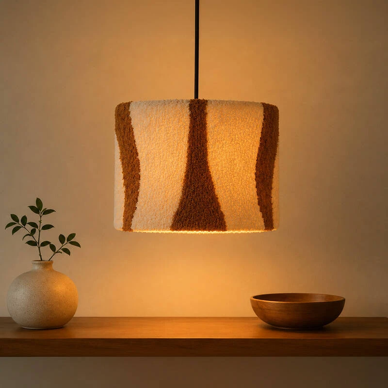 Image of Khudi & Khora Hemp Tufted Ceiling Pendant Shade