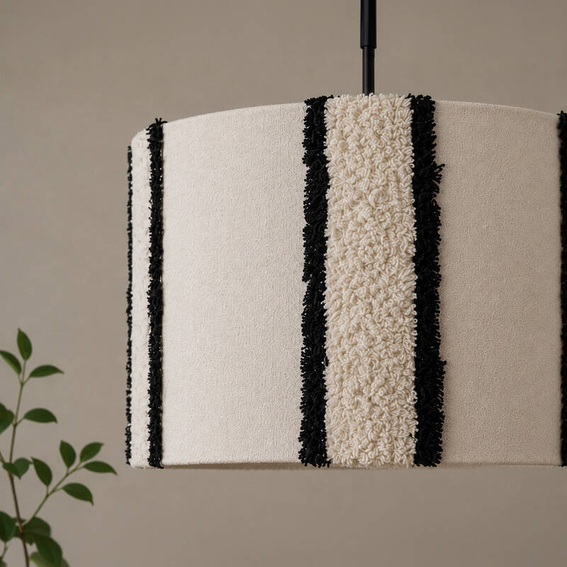 Image of Khudi & Khora Hemp Tufted Ceiling Pendant Shade