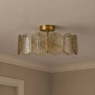 Wisteria Verre Glass Semi-Flush Ceiling Light