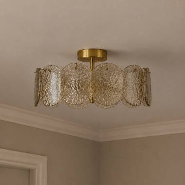 Image of Wisteria Verre Glass Semi-Flush Ceiling Light