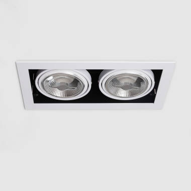 Image of Rectangular 30W Warm White Twin CREE-COB LED Adjustable Downlight Cutout 315x155mm