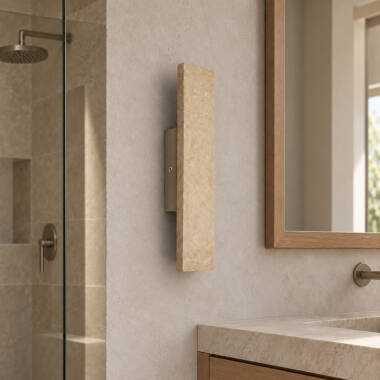 Image of Westport Allegra Outdoor Travertine Stone Flush Wall Light
