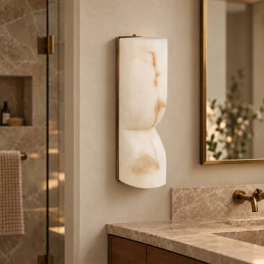 Westport Arabella Alabaster Flush Wall Light