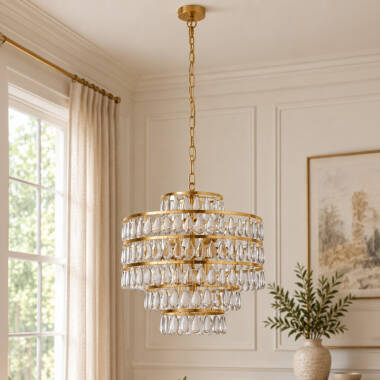Image of Luxia Villandry 9 Light Glass Chandelier