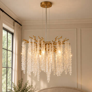 Image of Luxia Deauville 5 Light Glass Chandelier