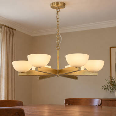 Image of Luxia Dakota 6 Light Multi Arm Glass Ceiling Pendant