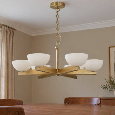 Image of Luxia Dakota 6 Light Multi Arm Glass Ceiling Pendant