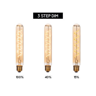 Image of Lucide 4. 9W LED Dimmable Decorative Filament 200mm Amber Tubular Bulb - Screw Cap