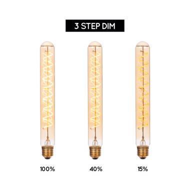 Image of Lucide 4. 9W LED Dimmable Decorative Filament 250mm Amber Tubular Bulb - Screw Cap