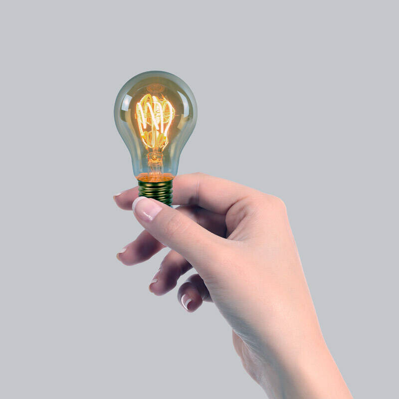Image of Lucide 4.9W Dimmable LED Decorative Filament Amber GLS Bulb - Screw Cap