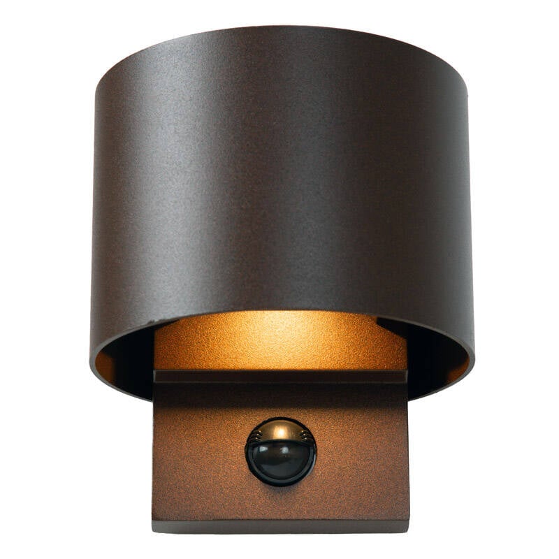 Image of Lucide Tadzio Round LED Outdoor Wall Light With PIR Sensor