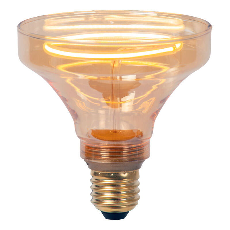 Image of Lucide 4W Non-Dimmable LED Decorative Filament 100mm Amber Bulb - Screw Cap