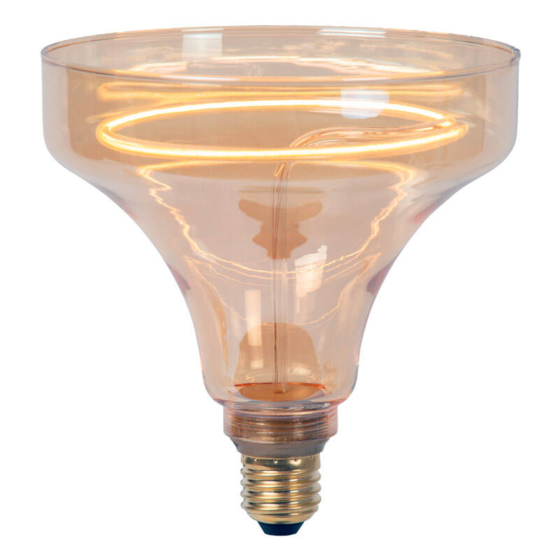 Image of Lucide 4W Non-Dimmable LED Decorative Filament 150mm Amber Bulb - Screw Cap