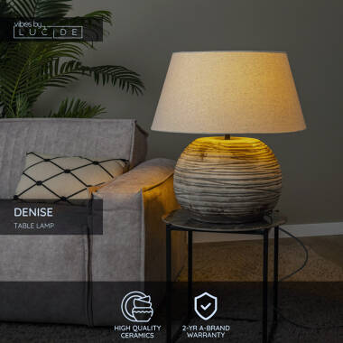 Image of Lucide Denise Ceramic Table Lamp