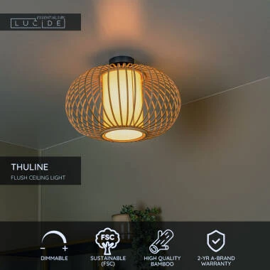 Image of Lucide Thurline Semi-Flush Ceiling Light