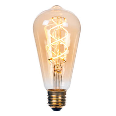 Lucide 9W Dimmable LED Decorative Filament Squirrel Cage Amber Bulb - Screw Cap
