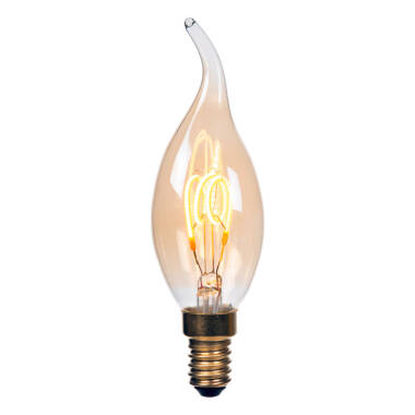 Lucide 3W Dimmable LED Decorative Filament Bent Tip Candle Bulb - Small Screw Cap