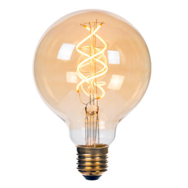 Lucide 4W Non-Dimmable LED Decorative Filament 95mm Amber Globe Bulb - Screw Cap