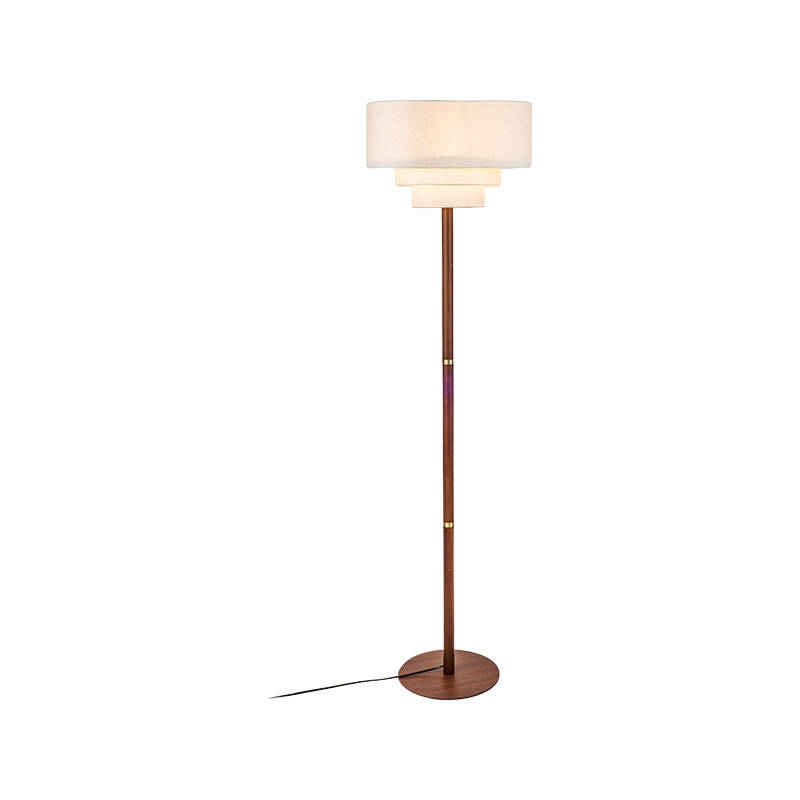 Image of Wisteria Mode Wood Faux Linen Floor Lamp