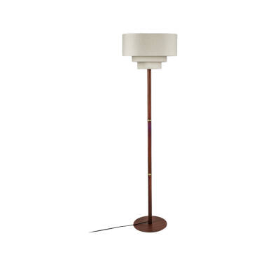 Image of Wisteria Mode Wood Faux Linen Floor Lamp