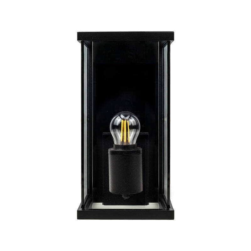 Image of Edit Halo Half Lantern Outdoor Wall Light with PIR Sensor
