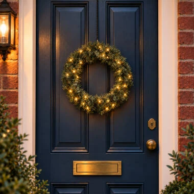 Konstsmide Christmas 60cm Amber LED Spruce Wreath Decoration