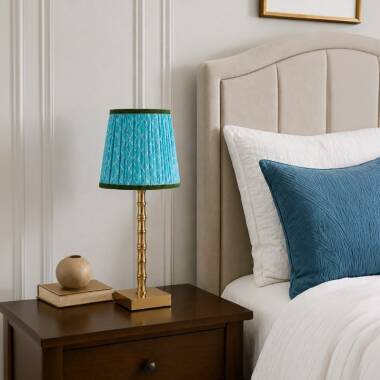 Image of Wisteria Sora House Faux Silk USB Rechargeable LED Table Lamp