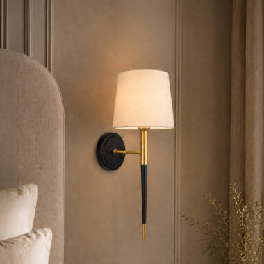 Image of Westport Amber Painted Gold Wall Light