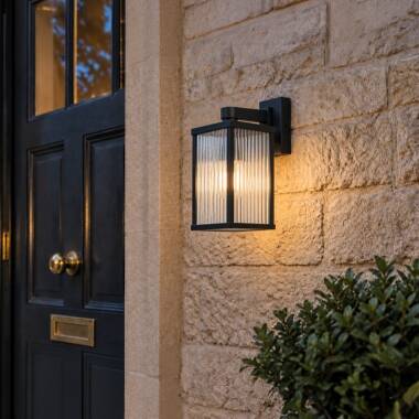 Image of Edit Aster Ridged Glass Outdoor Hanging Wall Light